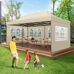 HOTEEL 10x20 Heavy Duty Canopy with Sidewalls,Ez Pop up Canopies,Folding Protable Party Tent,Outdoor Sun Shade Wedding Gazebos with Roller Bag