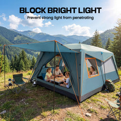 COBIZI 10 Person Camping Tent, Instant Setup 3 Minutes Large Family Tent with Removable Awning, Waterproof 2 Room Tent with UV Protection & Windproof, Spacious Portable Cabin Tent for Camping, Hiking, Family Trips, Backyard