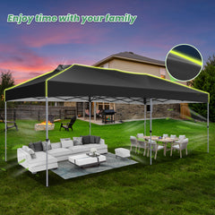 HOTEEL 10x20 Pop up Canopy Tent with 6 Sidewalls, Canopy for Outside Instant Waterproof Party Canopy Tent for Beach Garden Party Camping Outside with Air Vent,Reflective Strip,4 Sandbags