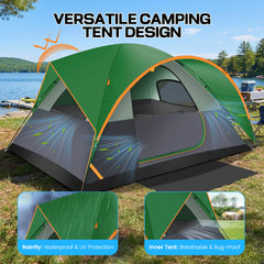 COBIZI 8-10 Person Camping Tent, Waterproof Family Tent with Removable Rainfly, Large Spacious Outdoor Tent with Mesh Ventilation, Easy Setup Portable Tent for Camping, Hiking, Backpacking, Family Trips