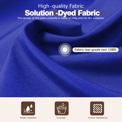 COBIZI 10x10ft Square Outdoor Patio Umbrella Cantilever Umbrella Large Offset Hanging Umbrella Aluminum Umbrella with 360°Rotation Adjustable Garden Pool Umbrella,Navy blue