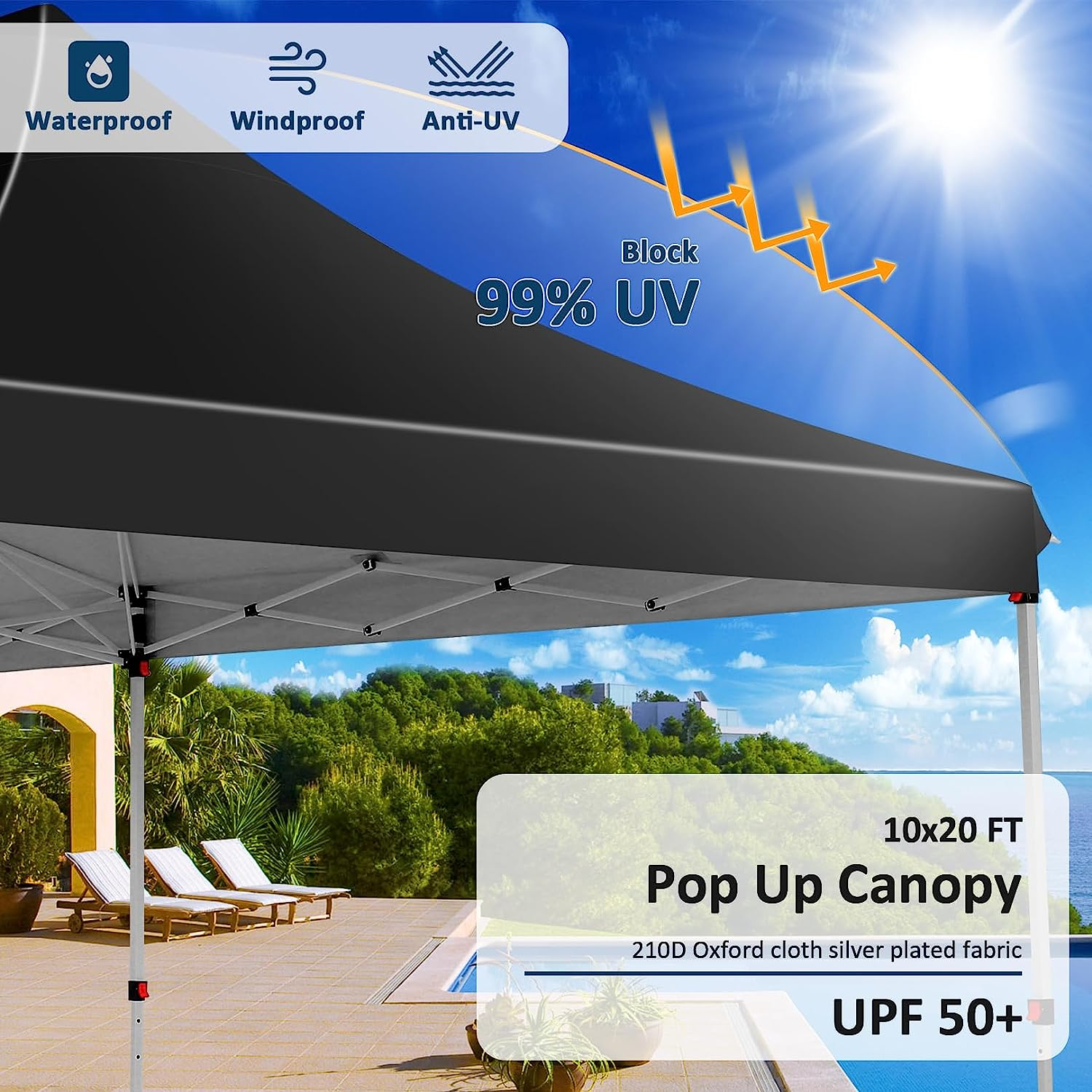 COBIZI Pop Up Canopy Tienda de campaña grande para fiestas Refugio 10