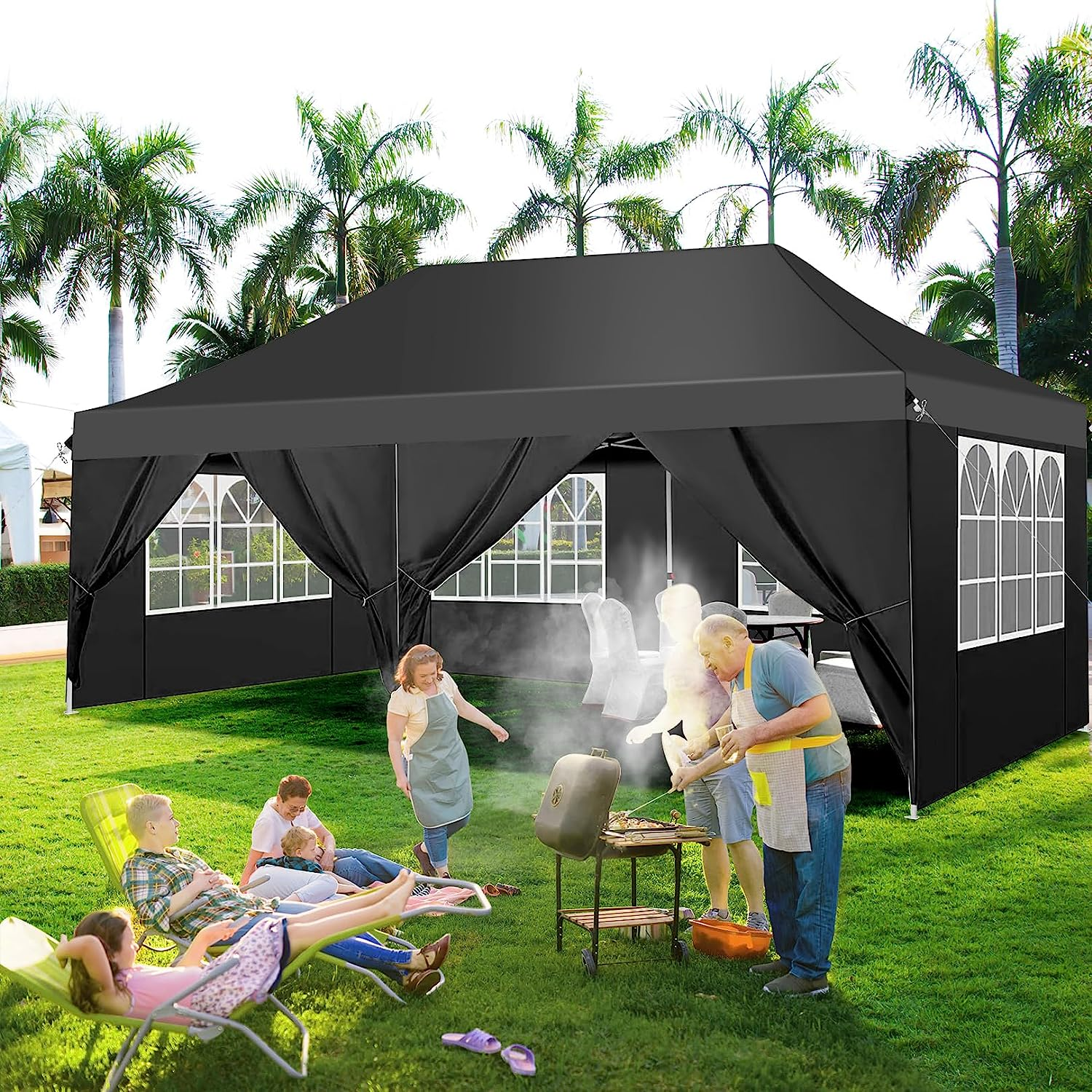 COBIZI 10x20 Pop Up Waterproof Party Tent Canopy with 6 Removable Side