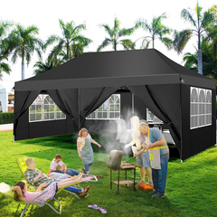 COBIZI Pop-Up-Überdachung Großes Partyzelt Shelter 10'x20' mit 6 Seitenwänden