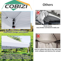 COBIZI Pop-Up-Überdachung Großes Partyzelt Shelter 10'x20' mit 6 Seitenwänden