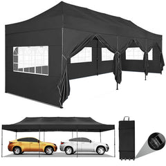 YUEBO 10'x30' Heavy Duty Pop Up Canopy Tent Outdoor Shelter Instant Commercial Tent with 8 Removable Sidewalls