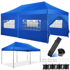 YUEBO 10'x20' Canopy Heavy Duty Pop Up Canopy Tent Outdoor Gazebo Shelter Portable Instant Commercial Tent with 6 Removable Sidewalls