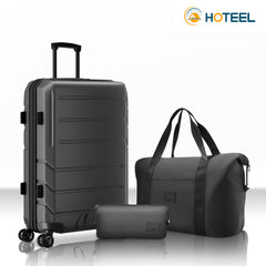 HOTEEL 3-Piece ABS+PC Hardshell Luggage Set,Expandable Travel Suitcases with TSA Lock & Silent Spinner Wheels (20/24/28", Black)
