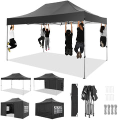 HOTEEL 10x15 Heavy Duty Pop up Canopy Tent with 4 Sidewalls,Outdoor Waterproof Canopy Tent Event Shelter for Parties,Commercial-Series