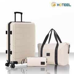 HOTEEL 3-Piece ABS+PC Hardshell Luggage Set,Expandable Travel Suitcases with TSA Lock & Silent Spinner Wheels (20/24/28", Black)