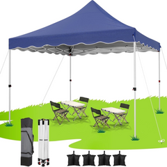 HOTEEL 10x10 Pop Up Canopy Outdoor Shade, Easy Up Sun Shelter with One Person Set Up Center Lock, Commercial Instant Canopy Tent, Portable Instant Camping Beach Canopy Tents for Parties, Beach, White
