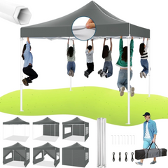 Hoteel 10x10 Heavy Duty Canopy Tent with 4 Sidewalls, Commercial Instant Shelter Tent for Parties, Wedding Event, Adjustable Outdoor Canopy with Carry Bag, 4 Ropes & 8 Stakes, Black