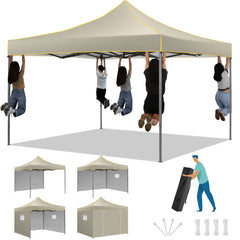 HOTEEL 10x10 Pop Up Canopy Outdoor Shade, Easy Up Sun Shelter with One Person Set Up Center Lock, Commercial Instant Canopy Tent, Portable Instant Camping Beach Canopy Tents for Parties, Beach