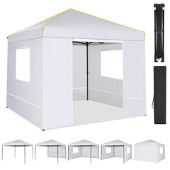 HOTEEL 10x10 Pop up Canopy Tent with 4 Removable Sidewalls,Waterproof Commercial Instant Gazebo,Outdoor Party Tents with Carry Bag