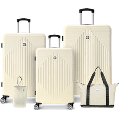 HOTEEL Luggage 3 Piece Set, Suitcase Set with Spinner Wheels & TSA Lock, 20 in Hardside Lightweight Luggage Set with duffel bag & toiletry bag, Black