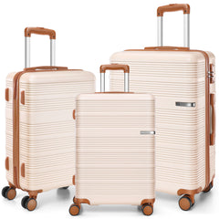 HOTEEL Luggage 3 Piece Set, Suitcase Set with Spinner Wheels & TSA Lock Hardside Lightweight Luggage Set 20in+24in+28in, Black