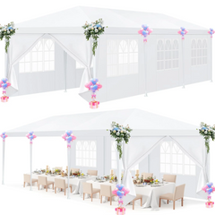 HOTEEL Party Tent 10x10 Canopy Tents for Parties with 6 Removable Sidewalls, Waterproof Outdoor Tent for Weddings and Events