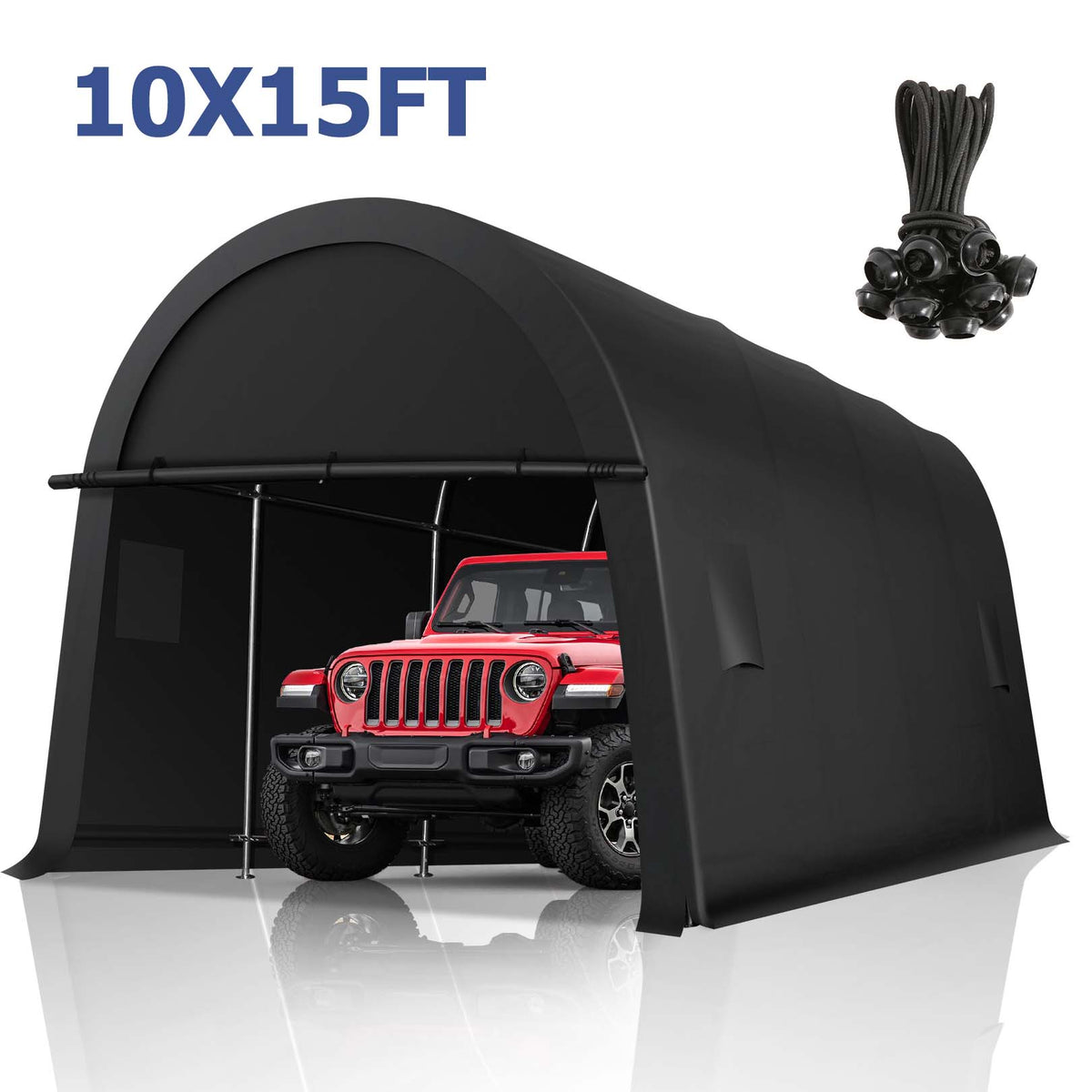 HOTEEL Carport 12x20ft Heavy Duty, Portable Garage Carport Canopy with All-Steel Metal Frame & Vents, Round Style Outdoor Storage Shed for Car, Truck, Boat, Patio Furniture Anti-Snow Waterproof