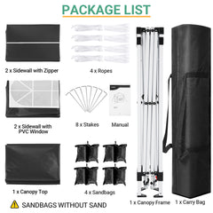 COBIZI 10x10 Pop Up Canopy Tent with 4 Sidewalls