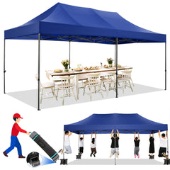 HOTEEL 10' x 20' Canopy Tent EZ Pop Up Party Tent Portable Instant Commercial Heavy Duty Outdoor Market Shelter Gazebo with Roller Bag, Windproof Upgraded