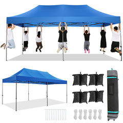 HOTEEL 10' x 20' Canopy Tent EZ Pop Up Party Tent Portable Instant Commercial Heavy Duty Outdoor Market Shelter Gazebo with Roller Bag