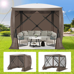 Hoteel 6 x 6 ft Pop-Up Portable Outdoor Camping Gazebo, Screen Room with Mosquito Nettings, Waterproof, UV, with Ground Stakes & Carry Bag