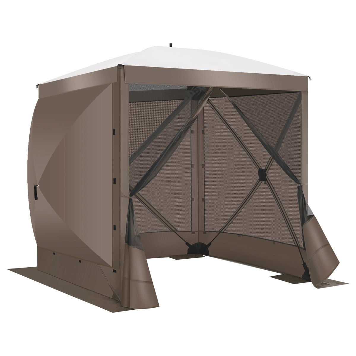 Hoteel 6 x 6 ft Pop-Up Portable Outdoor Camping Gazebo, Screen Room with Mosquito Nettings, Waterproof, UV, with Ground Stakes & Carry Bag