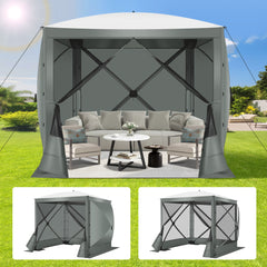 Hoteel 6 x 6 ft Pop-Up Portable Outdoor Camping Gazebo, Screen Room with Mosquito Nettings, Waterproof, UV, with Ground Stakes & Carry Bag