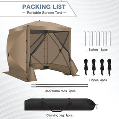 Hoteel 6 x 6 ft Pop-Up Portable Outdoor Camping Gazebo, Screen Room with Mosquito Nettings, Waterproof, UV, with Ground Stakes & Carry Bag