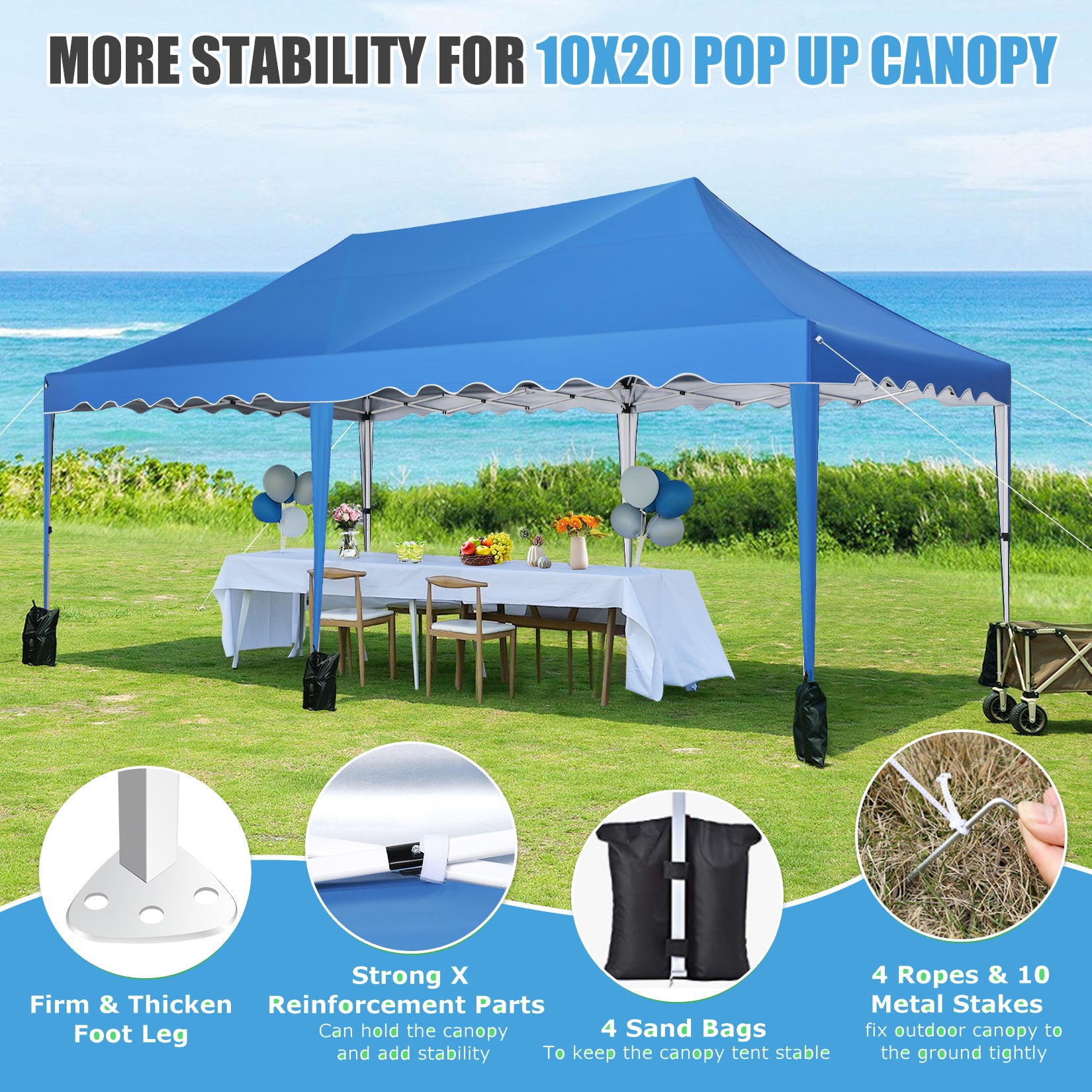 Heavy-Duty Stake Kit For Canopy Tent Legs