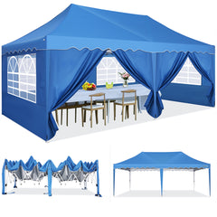 YUEBO Canopy 10' x 20' Pop Up Canopy Tent Heavy Duty Waterproof Adjustable Commercial Instant Canopy Outdoor Party Canopy Parties,Wedding,Outside Patio,Event,Backyard,Blue