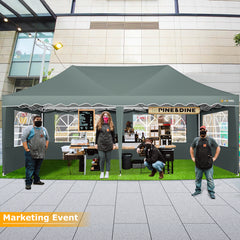 HOTEEL Canopy Tent 10X20 Pop Up Canopy,Outdoor Canopy with Wheeled Bag & Curled Edge,Ez Up Tents for Parties,Wedding,Backyard,Camping