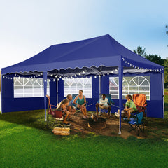 HOTEEL 10x20 Pop up Canopy with 6 Sidewalls, Waterproof Tent for Parties Wedding Event, Commercial Outdoor Wedding Party Tents with Roller Bag, Stakes, Ropes & Sandbags