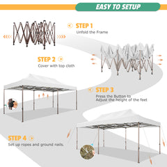 COBIZI Pop up Canopy Tent 10x10 Commercial Instant Canopy with 4 Sidewalls & Carry Bag 4 Stakes & Ropes & Sandbags Portable Tent for Parties Beach Camping Party Event Shelter Sun Shade