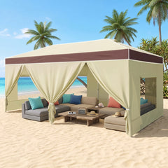 10x20 Pop Up Canopy Tent with Sidewalls, One Push Setup with Air Vent and Mesh Windows, Party Tents for Parties, Event, Commercial and Wedding with SandBags