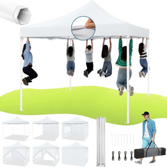 Hoteel 10x10 Heavy Duty Canopy Tent with 4 Sidewalls, Commercial Instant Shelter Tent for Parties, Wedding Event, Adjustable Outdoor Canopy with Carry Bag, 4 Ropes & 8 Stakes, Black