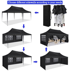 YUEBO Pop Up Canopy 10x20ft Canopy Tent Folding Protable Easy up Sun Shade UV Blocking Waterproof Outdoor Tent Sun Shade Wedding Instant Better Air Circulation Outdoor Gazebo White