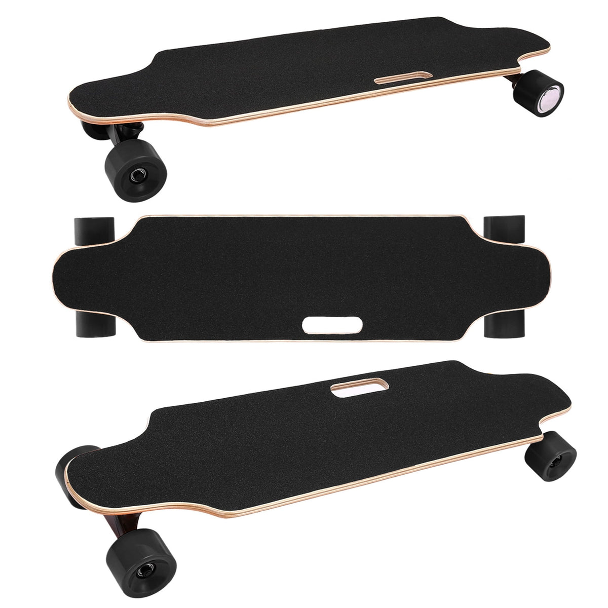 CAROMA Electric Skateboards for Adults, 350W Electric Longboard with Wireless Remote, 12.4 MPH Top Speed, 8 Miles Max Range Electric Board for Teens, Black