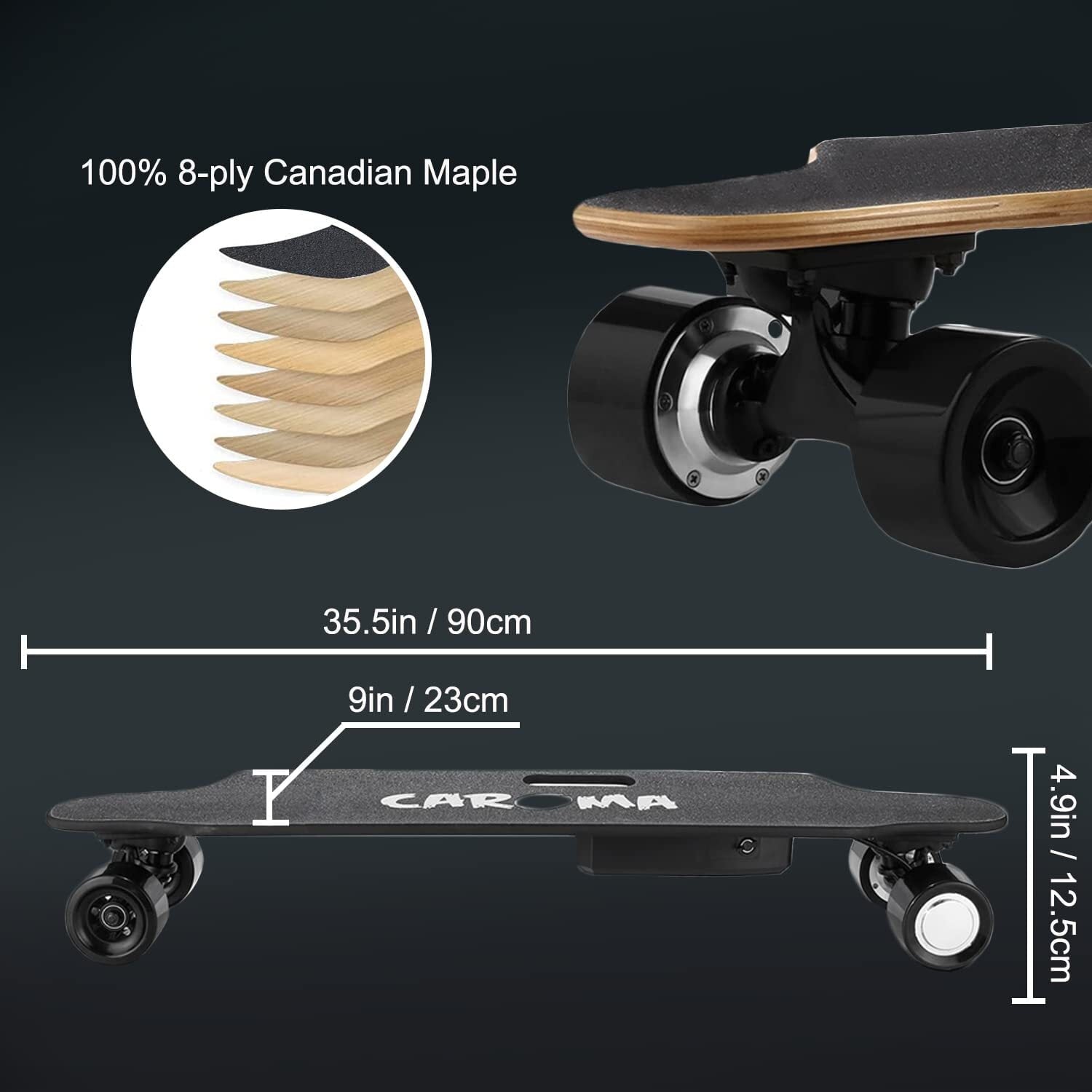 Caroma Electric Skateboard with Remote, 700W Electric Longboard