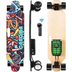Caroma Electric Skateboard with Remote, 700W Electric Longboard,18.6 Mph Top Speed & 12 Miles Range, 35.4" Electric Skateboard