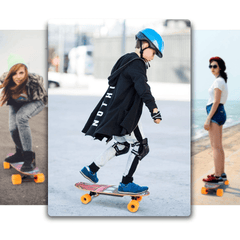 CAROMA 350W Electric Skateboard with Remote Control, 12.4 MPH Top Speed, 7 Layers Maple Electric Longboard, E Skateboards for Teenager and Adults, Orange