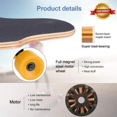 ACESHIN Electric Skateboard for Adults with Wireless Remote, 8 Layers Maple Electric Skateboard, 350W Electric Longboard for Youths