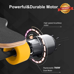 ACESHIN Electric Skateboard for Adults with Wireless Remote, 8 Layers Maple Electric Skateboard, 350W Electric Longboard for Youths