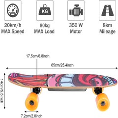 CAROMA 350W Electric Skateboard with Remote Control, 12.4 MPH Top Speed, 7 Layers Maple Electric Longboard, E Skateboards for Teenager and Adults, Orange
