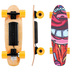 CAROMA 350W Electric Skateboard with Remote Control, 12.4 MPH Top Speed, 7 Layers Maple Electric Longboard, E Skateboards for Teenager and Adults, Orange