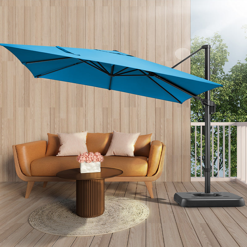 Hoteel 10 Ft Cantilever Umbrella Square Outdoor Patio Umbrella Large Offset Hanging Umbrella Aluminum Umbrella with Base, 360° Rotation, Blue