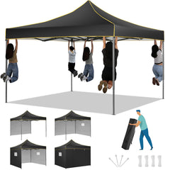 HOTEEL 10x10 Pop Up Canopy Outdoor Shade, Easy Up Sun Shelter with One Person Set Up Center Lock, Commercial Instant Canopy Tent, Portable Instant Camping Beach Canopy Tents for Parties, Beach