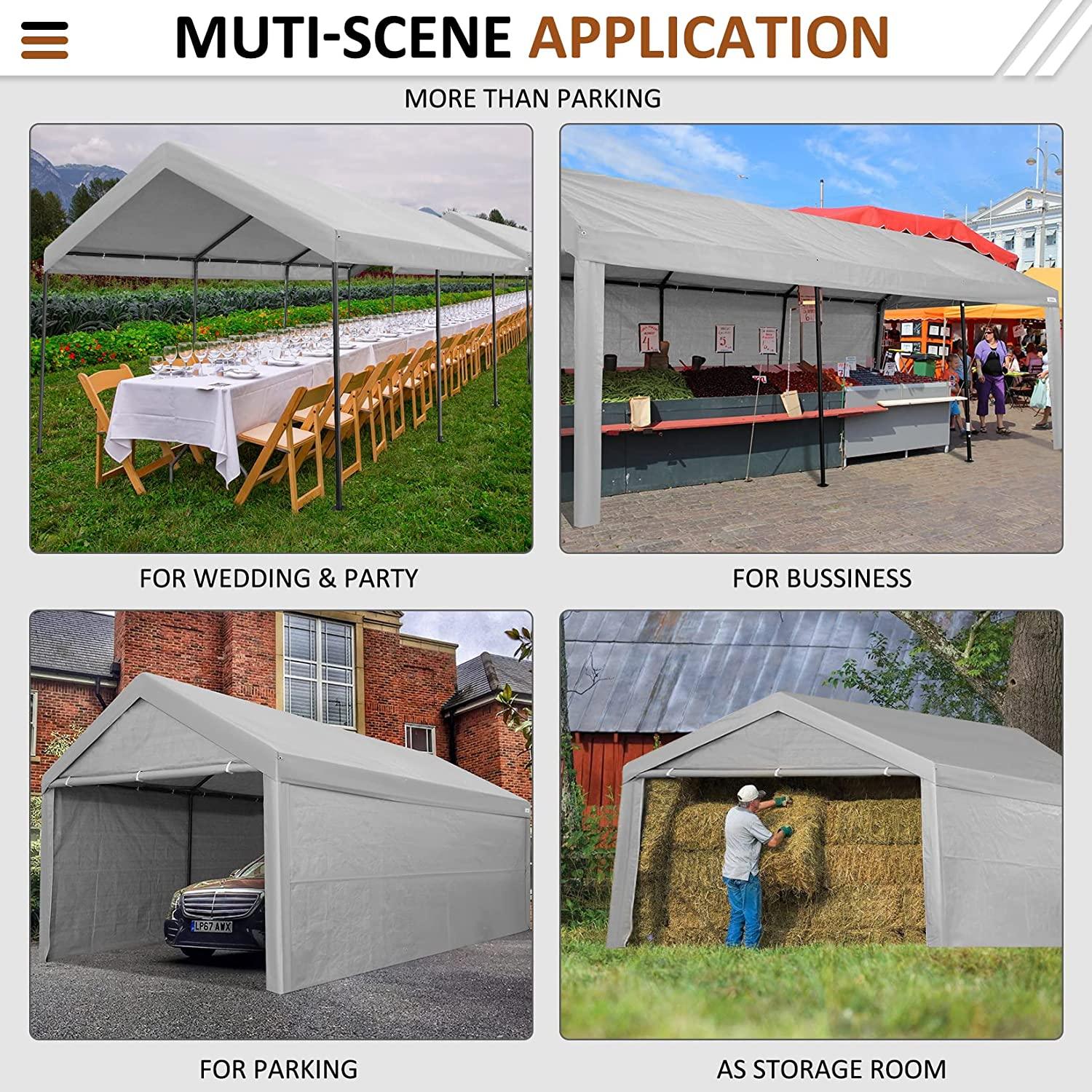 COBIZI 10X20ft Heavy Duty Canopy with Removable Sidewall, Upgraded Out