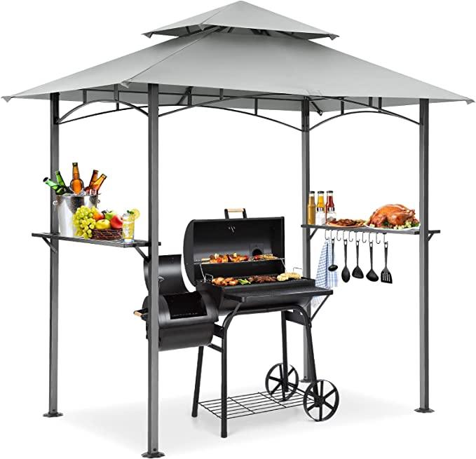 Cobizi Outdoor Grill Gazebo Double Tiered Bbq Gazebo 8'x5' Bbq Canopy