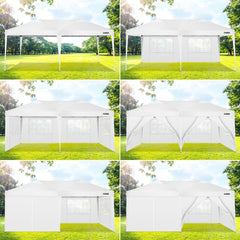 COBIZI Pop Up Canopy Large Party Tent Shelter 10'x20' with 6 Sidewalls - COBIZI